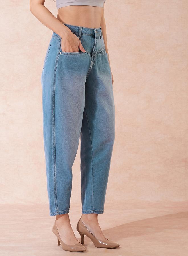 globus High-Rise Clean Look Barrel Fit Ankle Length Jeans - Image 4