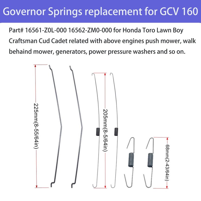 Strongthium Governor Throttle Return Springs Kit Carb Linkage Rod Assortment for Honda GX160 270 390 GCV160 Predator 196cc 200cc 212cc 224cc 420cc Briggs and Stratton Small Engines (Adjustable) - Image 5