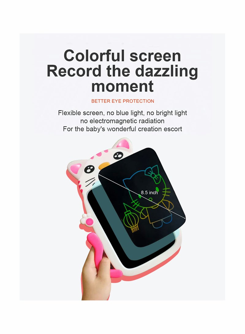 Beauenty Cute Cat LCD Writing Tablet for Kids, Colorful Doodle Board Gift, Reusable Erasable Graffiti Handwriting Tablet for Boys and Girls Ages 3 to 12 Years. - Image 3