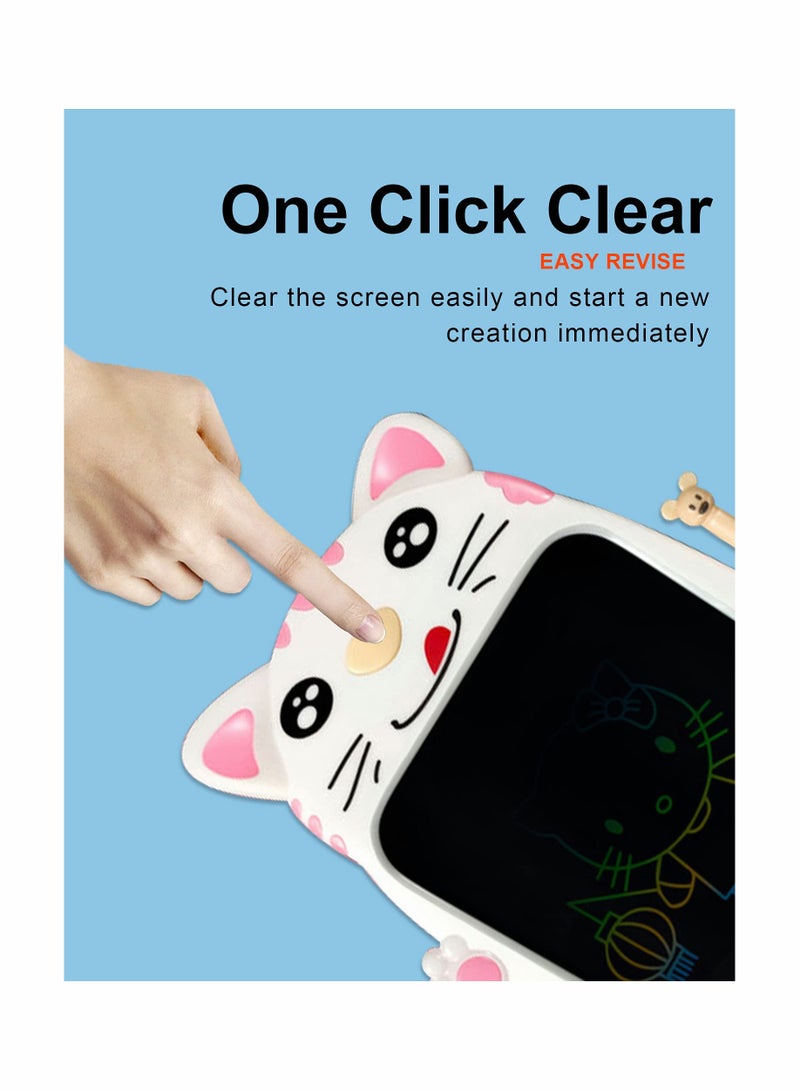 Beauenty Cute Cat LCD Writing Tablet for Kids, Colorful Doodle Board Gift, Reusable Erasable Graffiti Handwriting Tablet for Boys and Girls Ages 3 to 12 Years. - Image 4