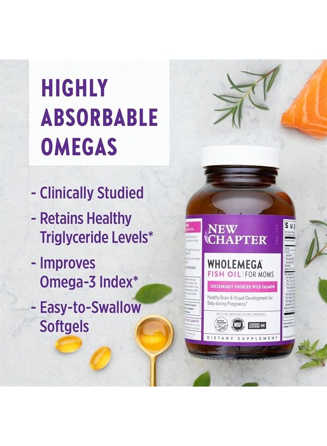 New Chapter Prenatal DHA - Wholemega for Moms Fish Oil Supplement with Omega-3 + Vitamin D3 for Prenatal & Postnatal Support - 180 ct Softgels 500 mg - Image 5