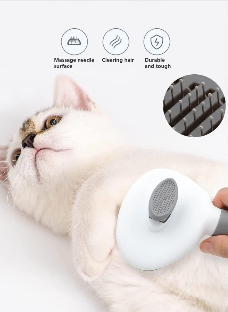 2-in-1 Adjustable Pet Grooming Brush for Cats & Dogs - Retractable Design with Non-Slip Handle | Gentle Massage & Efficient Deshedding Tool - Image 4