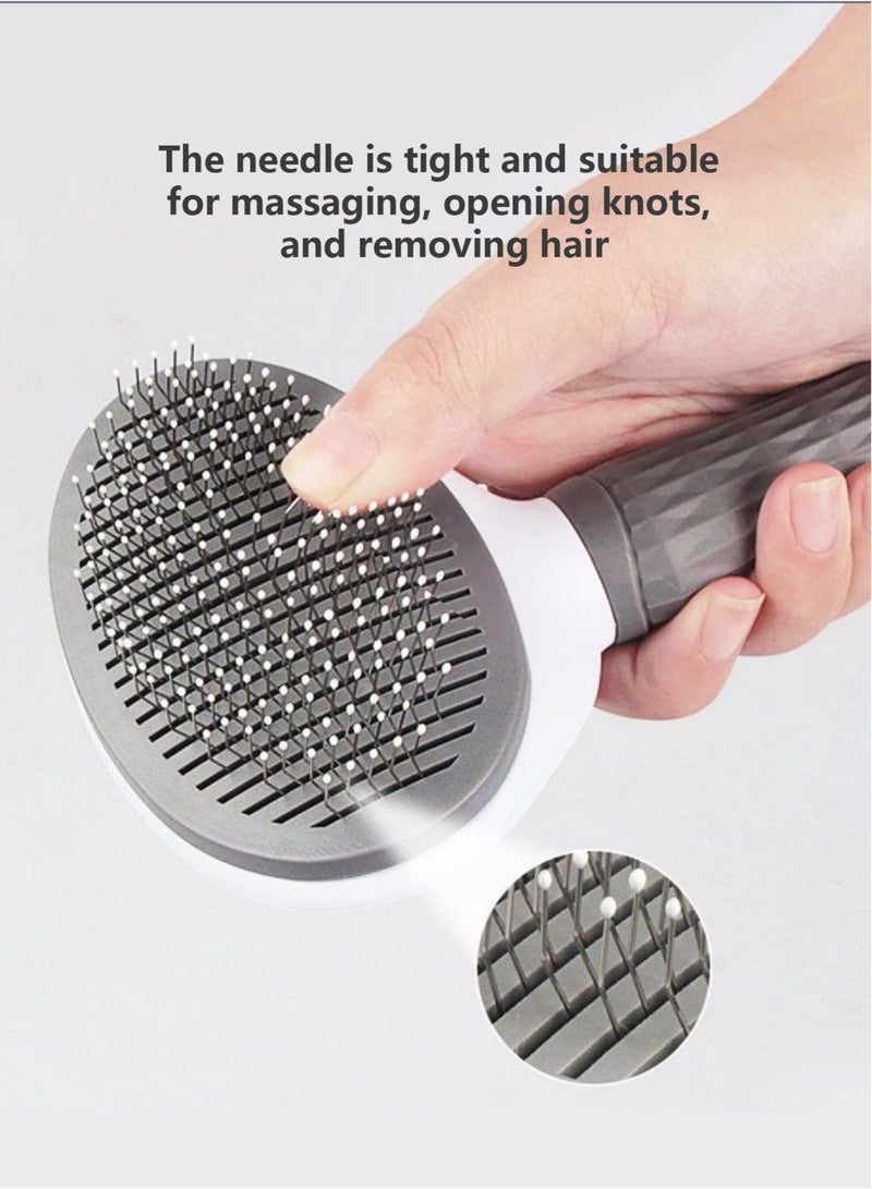 2-in-1 Adjustable Pet Grooming Brush for Cats & Dogs - Retractable Design with Non-Slip Handle | Gentle Massage & Efficient Deshedding Tool - Image 5