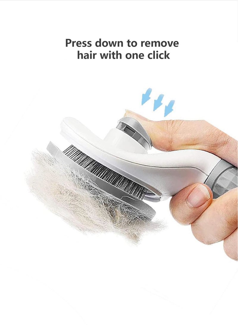 2-in-1 Adjustable Pet Grooming Brush for Cats & Dogs - Retractable Design with Non-Slip Handle | Gentle Massage & Efficient Deshedding Tool - Image 3