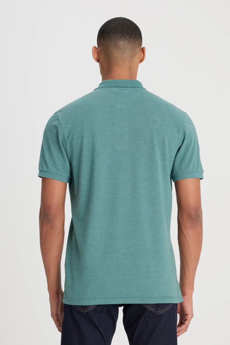 لي Regular Fit Regular Cut Polo Neck Indigo T-Shirt