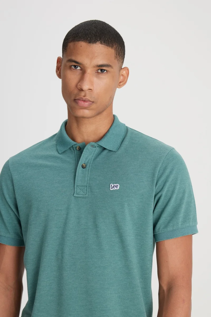 لي Regular Fit Regular Cut Polo Neck Indigo T-Shirt