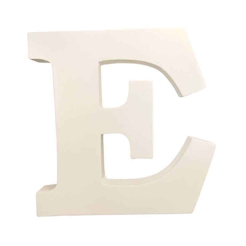 SMARTCAREWOOD Wooden E Letter- English Upper Case Alphabets Cutouts for Art and Craft Work (E_White_15x2.5 Cm) - Image 4