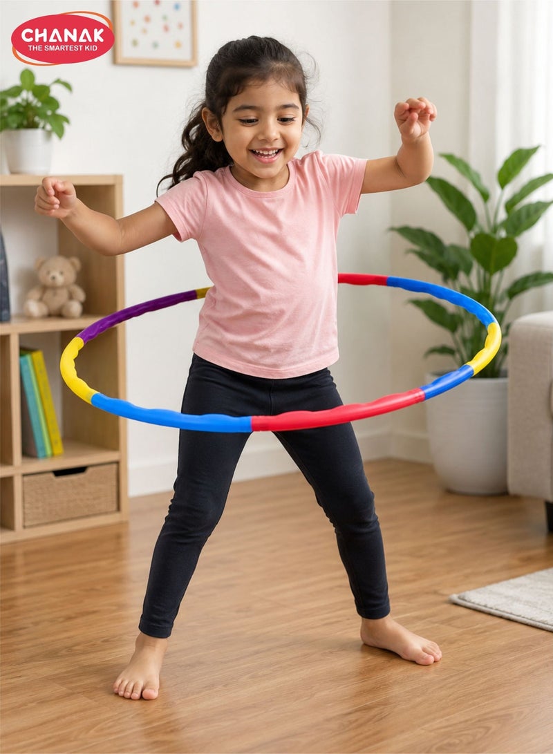 Chanak Hula Hoop for Adults & Kids, Inter-Lockable 8 Pieces Exercise & Fitness Hula Hoop, Detachable Multicolor Hoola Hoop for Kids (Box Pack) - Image 1