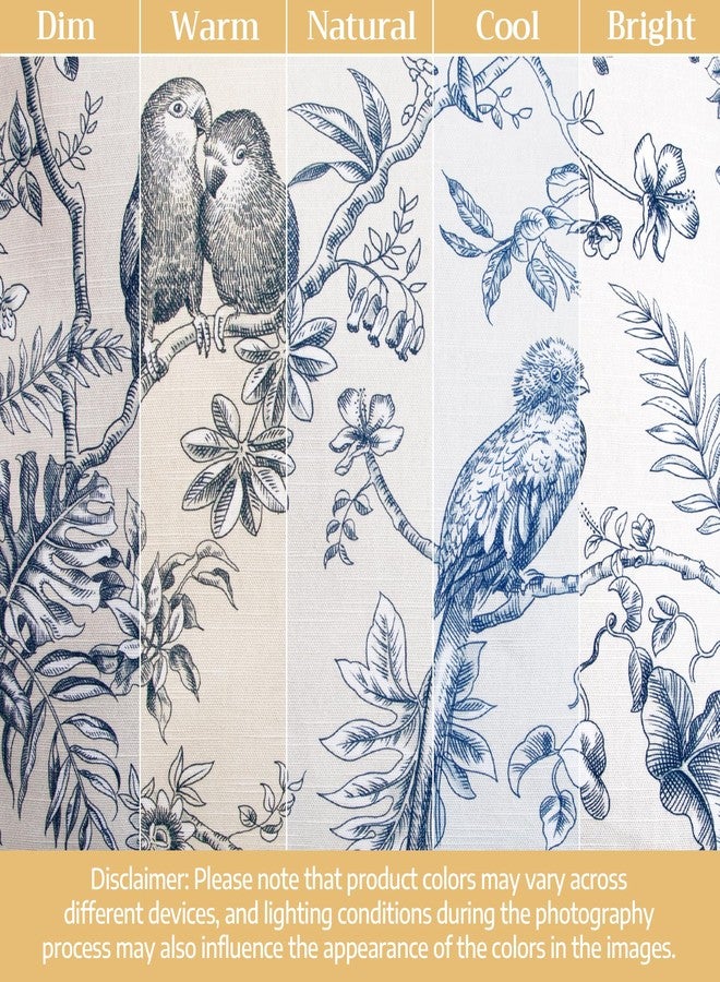 ميزون دي هيرمين ستائر ميزون دي هيرمين لغرفة المعيشة، قطن 100%، طول 96 بوصة، لوحة واحدة، ستائر تويل لتصفية الضوء لنوافذ غرفة النوم مع جيوب للقضيب والحلقة (جوي بارادايس بلو، 50 بوصة عرض × 96 بوصة طول) - Image 5