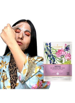 Detox Bio Cellulose Face Sheet Mask With Antioxidants Acai Berry & Coq10 Serum. Reduces Toxins & Pollutants. Moisturize & Brighten. All Skin Types. 100% Fermented Coconut Jelly. (Pack Of 1)