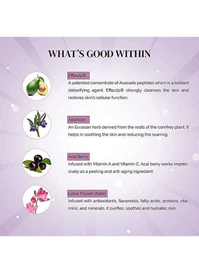 LuxaDerme - Detox Bio Cellulose Face Sheet Mask With Antioxidants Acai Berry & Coq10 Serum. Reduces Toxins & Pollutants. Moisturize & Brighten. All Skin Types. 100% Fermented Coconut Jelly. (Pack Of 1) - Image 1