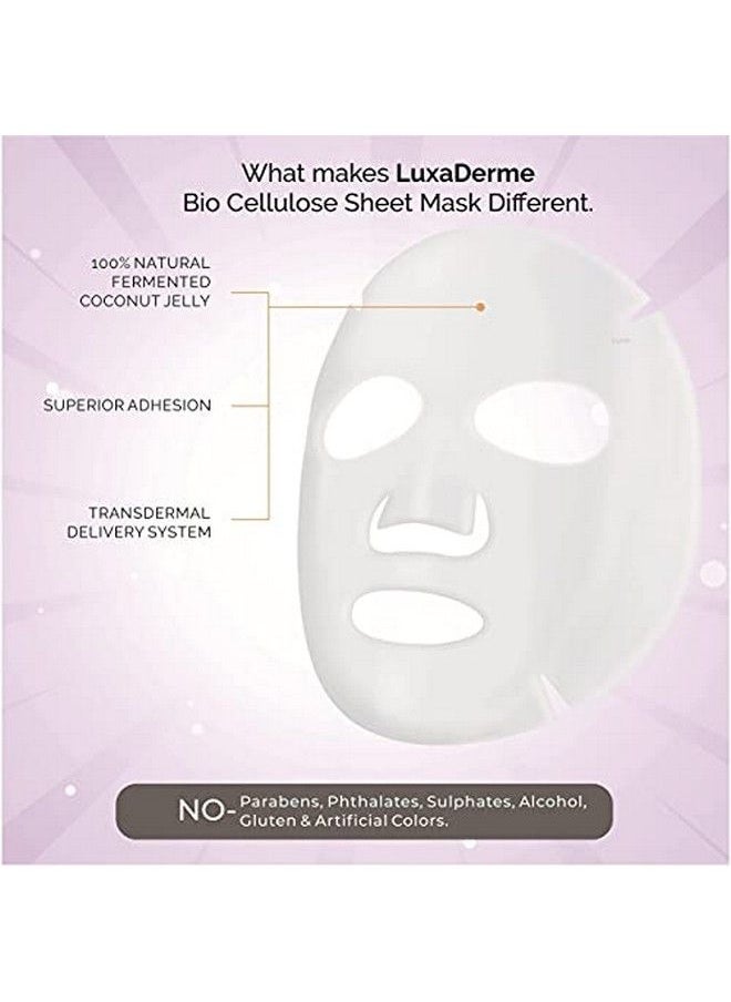 LuxaDerme - Detox Bio Cellulose Face Sheet Mask With Antioxidants Acai Berry & Coq10 Serum. Reduces Toxins & Pollutants. Moisturize & Brighten. All Skin Types. 100% Fermented Coconut Jelly. (Pack Of 1) - Image 1