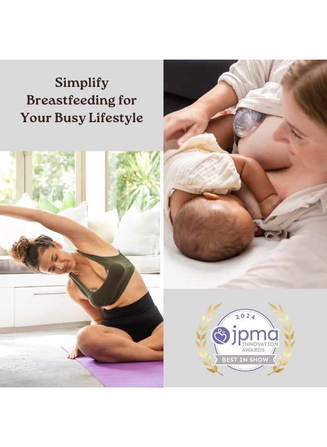 HAAKAA Shell Wearable Hands-Free Manual Breast Pump/Milk Collector â€“ Medical-Grade Silicone â€“ Compact, Portable & Discreet â€“ Leak-Proof Valve 4 oz 2PK - Image 5