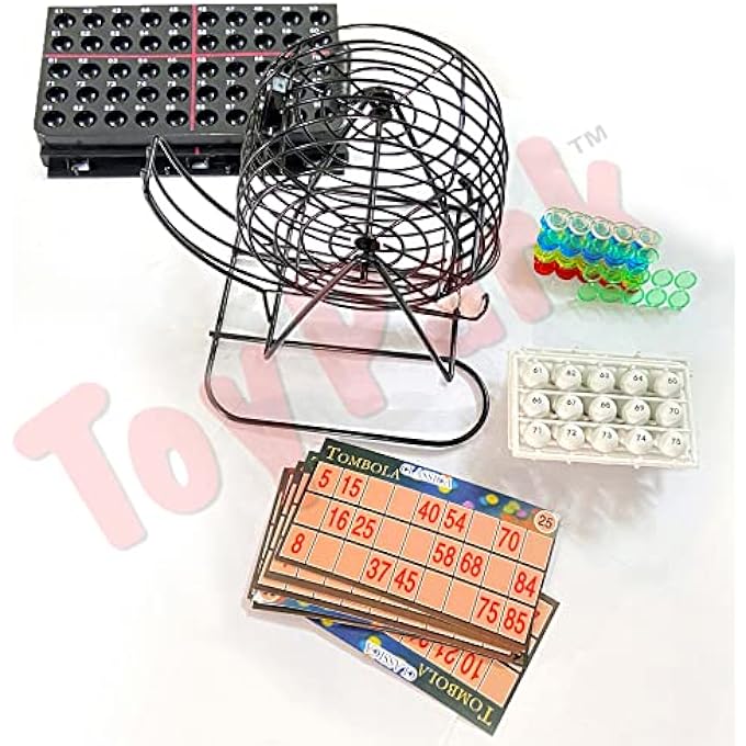 Toy Park Black  White Classic Tambola Housie Game Indoor Family Fun Game Bingo Roller Balls Tombola Deluxe Number Board Set Party Games for Kids  Adults - Image 3