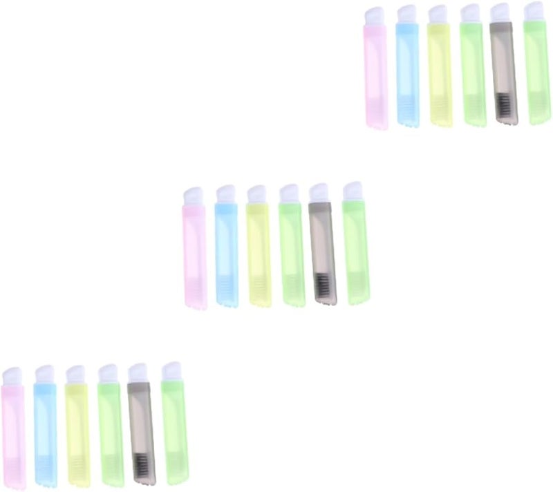 NOLITOY 18 قطعة فرشاة أسنان قابلة للطي للسفر ذات شعيرات ناعمة متعددة الألوان للتخييم ورحلات العمل - Image 2