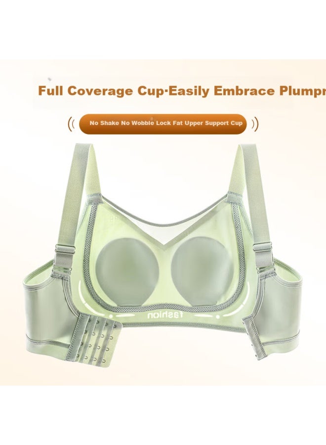 Finseech Strapless High Side Ratio Breast Reduction Bra Thin Cup Plus Size Breathable Underwear Mint Green 75bcd - Image 1
