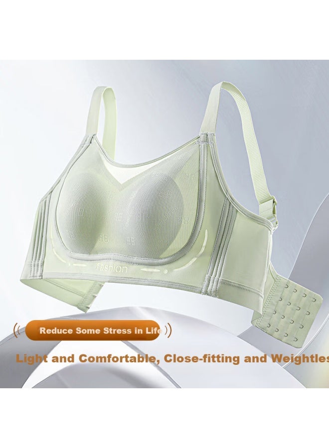 Finseech Strapless High Side Ratio Breast Reduction Bra Thin Cup Plus Size Breathable Underwear Mint Green 75bcd - Image 2