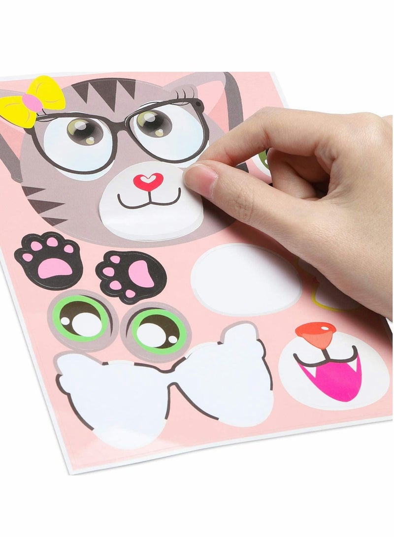 SYOSI Make Your Own Stickers, 36 Pcs Kids Stickers Sheets, Dogs and Cats Stickers Fun Craft Project for Kids, Dogs And Cats Mix and Match Stickers Kids Party Favor, Class Reward - Image 3