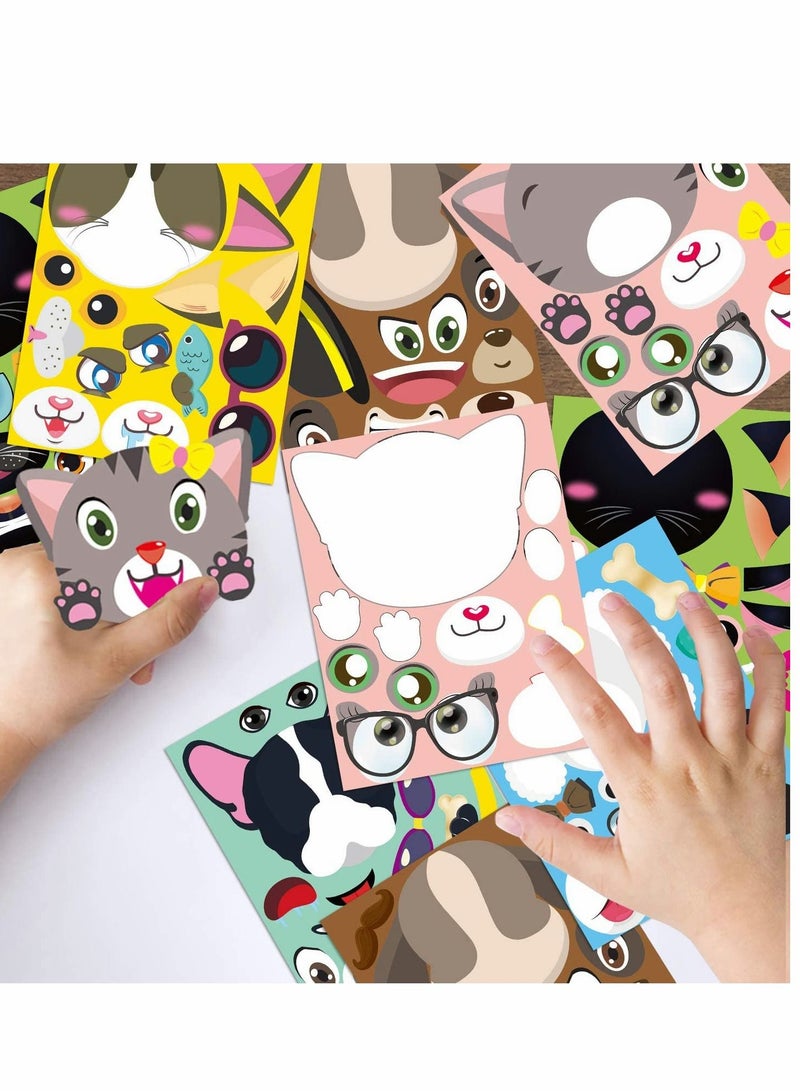 SYOSI Make Your Own Stickers, 36 Pcs Kids Stickers Sheets, Dogs and Cats Stickers Fun Craft Project for Kids, Dogs And Cats Mix and Match Stickers Kids Party Favor, Class Reward - Image 4