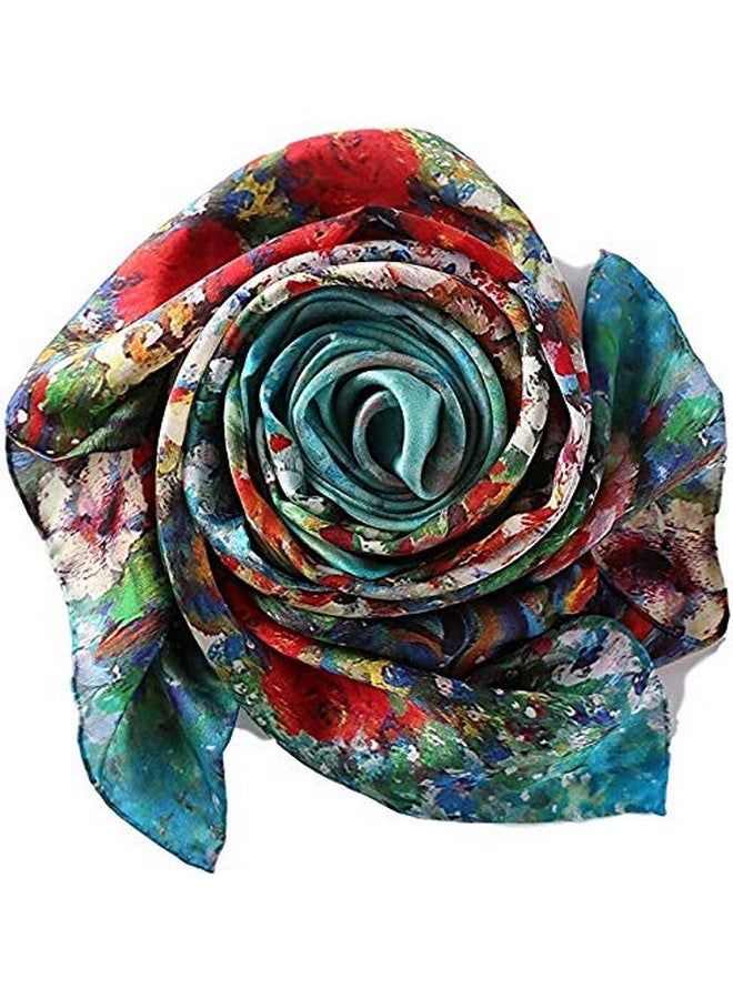 V3E Women's Printed Poly Cotton Scarf, Scarves, Stole & Shawl for Summer & Winter (Dark Green) - Image 3