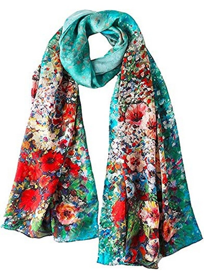 V3E Women's Printed Poly Cotton Scarf, Scarves, Stole & Shawl for Summer & Winter (Dark Green) - Image 1