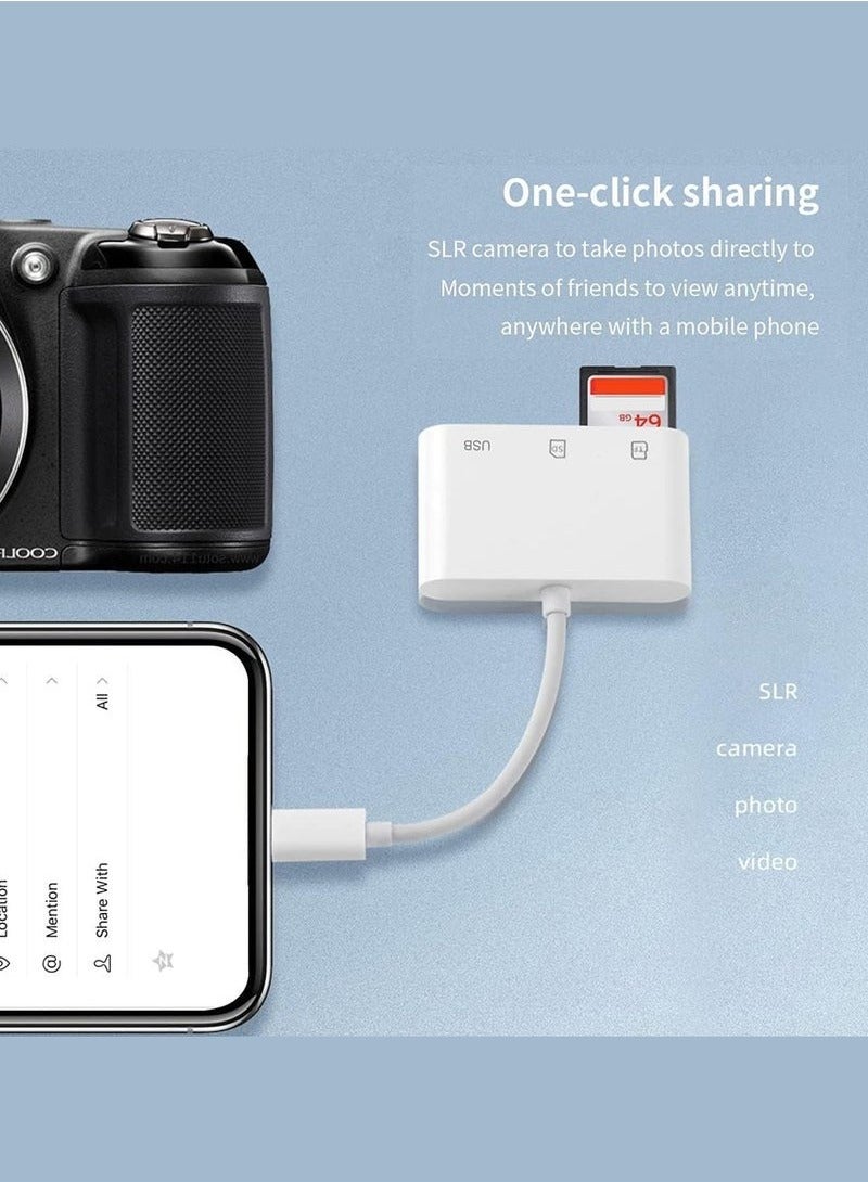 XiaoGiqi 3 in 1 Multifunction USB C SD Card Reader, Type C to USB C Adapter Card Reader, TF Card Adapter Support Dual Reading and Writing  - Image 3