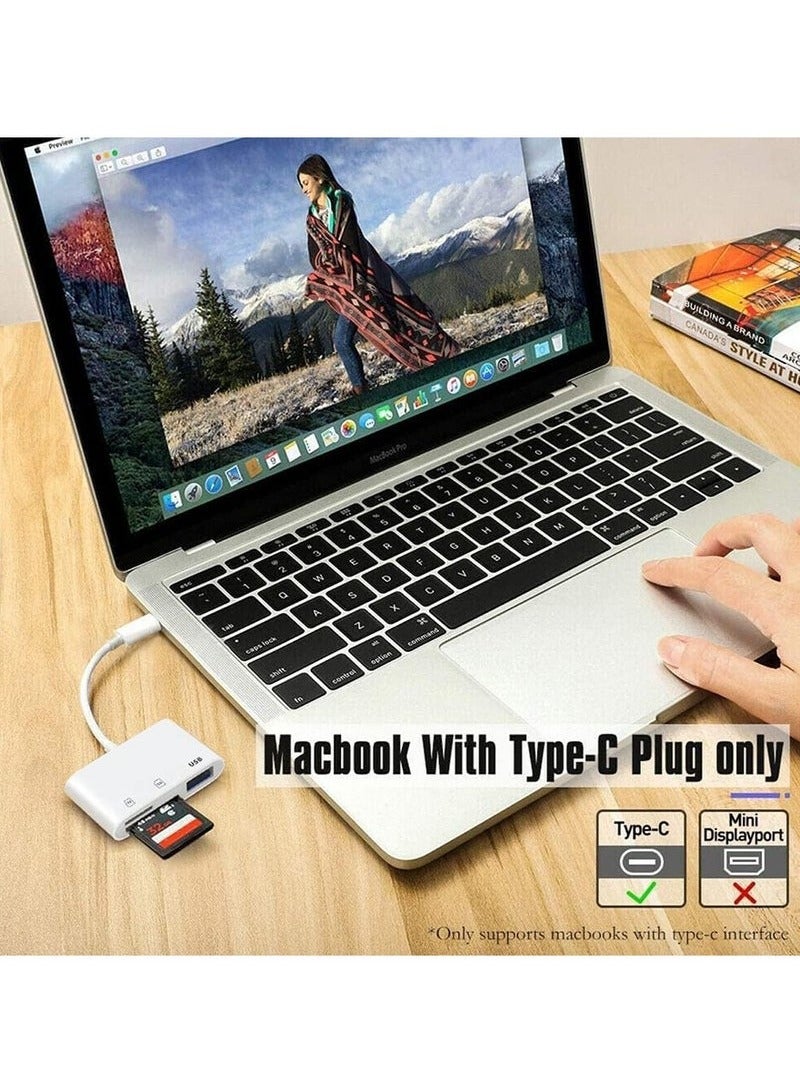 XiaoGiqi 3 in 1 Multifunction USB C SD Card Reader, Type C to USB C Adapter Card Reader, TF Card Adapter Support Dual Reading and Writing  - Image 4