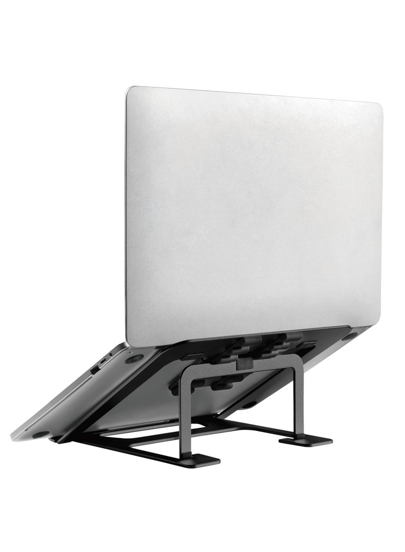 NAVODESK NAVO Portable Laptop Riser 6 Level Height Adjustable Ergonomic Laptop Stand for Home Office Universally Compatible Medium BLACK - Image 1