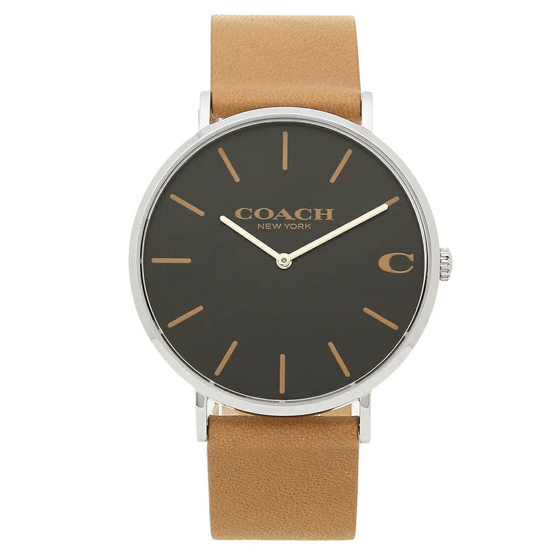 COACH Charles Black Dial Brown Leather Strap Watch for Men - 14602155 - Image 1