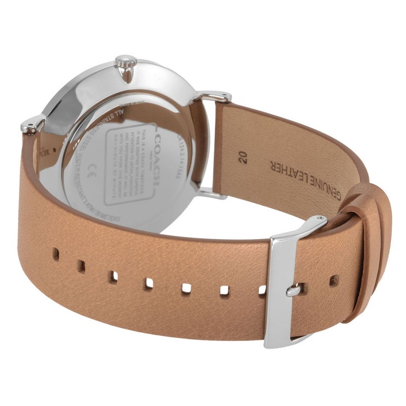 COACH Charles Black Dial Brown Leather Strap Watch for Men - 14602155 - Image 4