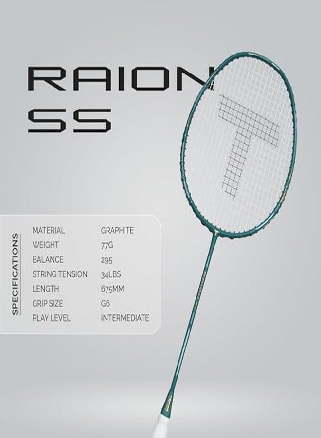 TANSO Raion SS Strung Badminton Racket (34 Lbs Tension, Recommended by Padukone School of Badminton, 77 Grams Ultra Light Weight Full Carbon Fiber with Premium Strings and Full Racquet Cover) - Image 4