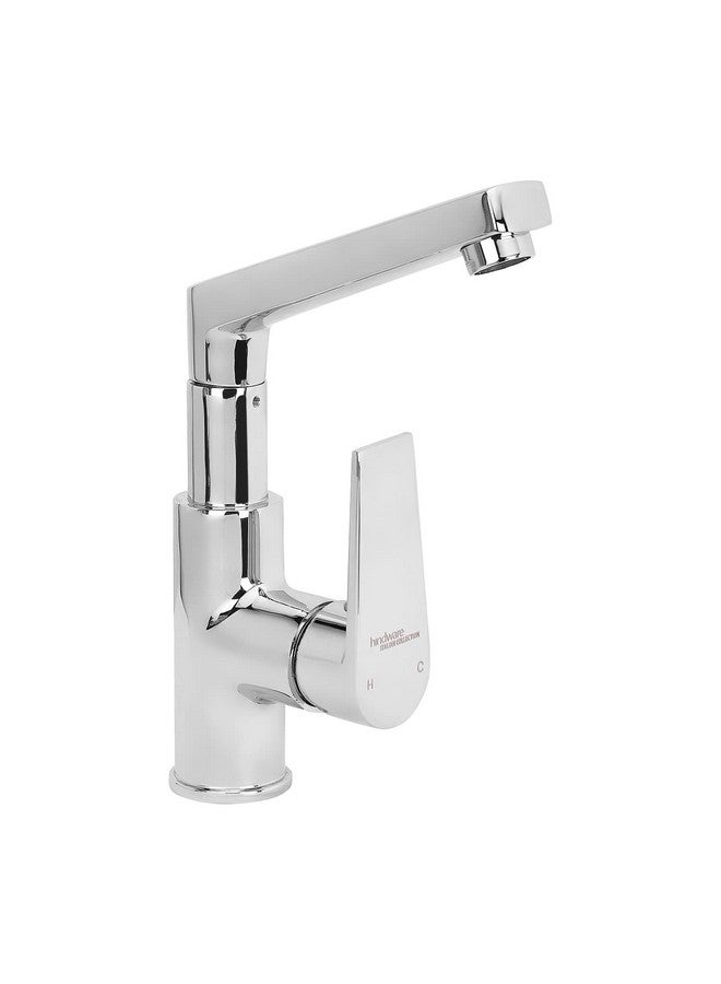 هيندوير خلاط حوض ساخن وبارد من مجموعة Hindware Italian Collection F360028CP Element مع محور (مثبت على السطح)، نحاس مع لمسة نهائية من الكروم - Image 1