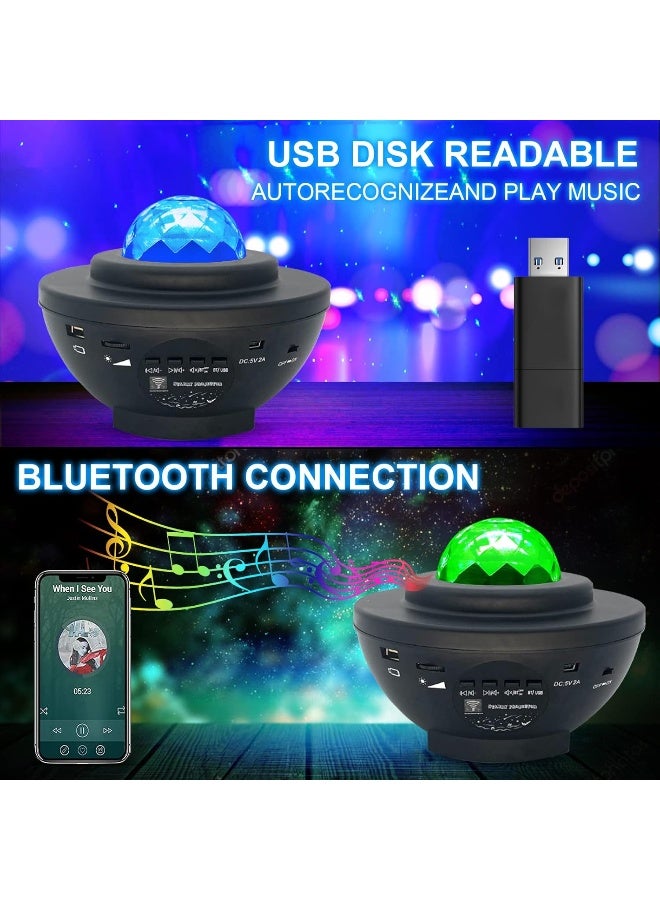 SKY-TOUCH جهاز عرض النجوم جالاكسي 3 في 1 ضوء ليلي، مصباح بلوتوث ليلي ملون 10 ألوان مع مؤقت وتحكم عن بُعد وقابل للشحن، ديكور غرفة النوم والمعيشة ضوء ليلي للأطفال - Image 4