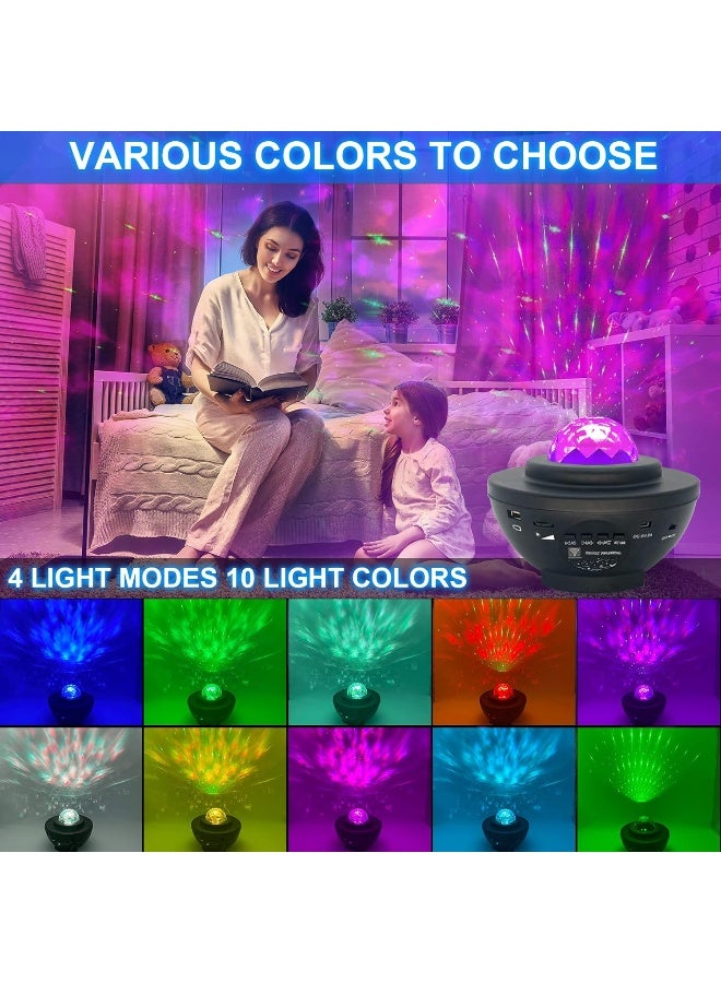 SKY-TOUCH جهاز عرض النجوم جالاكسي 3 في 1 ضوء ليلي، مصباح بلوتوث ليلي ملون 10 ألوان مع مؤقت وتحكم عن بُعد وقابل للشحن، ديكور غرفة النوم والمعيشة ضوء ليلي للأطفال - Image 3