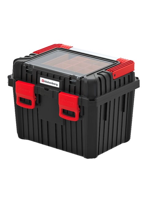 45 Multi Compartment Heavy Tool Box with Foldable Handle Black and Red 33.7 x 36 x 44.5 cm
