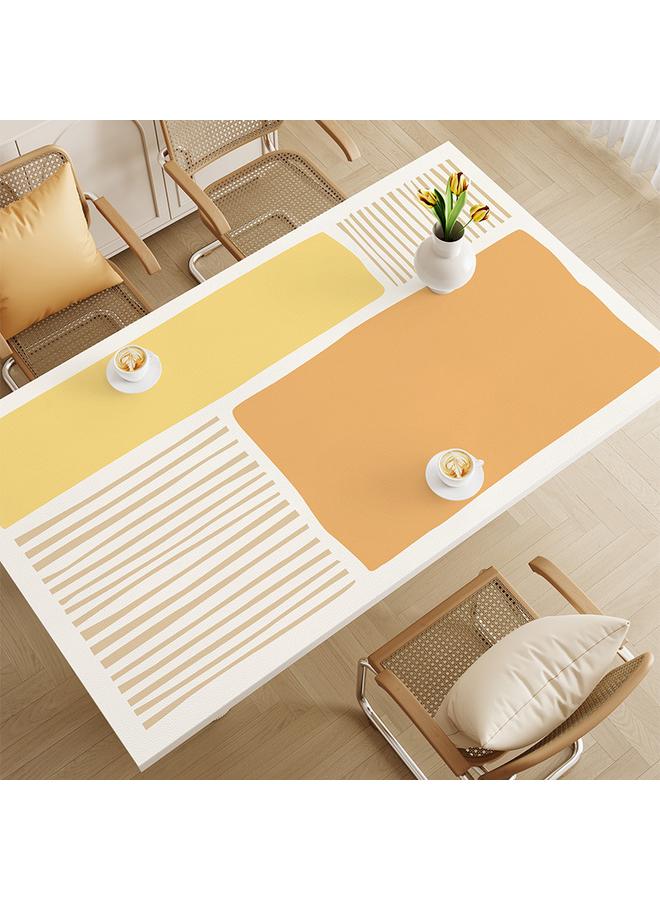 Bluejw Light Luxury High-grade Dining Table Mat Waterproof Oil-proof Anti-scalding Leather Tablecloth Coffee Table Tablecloth Rock Board Dining Table Protection Mat - Image 1