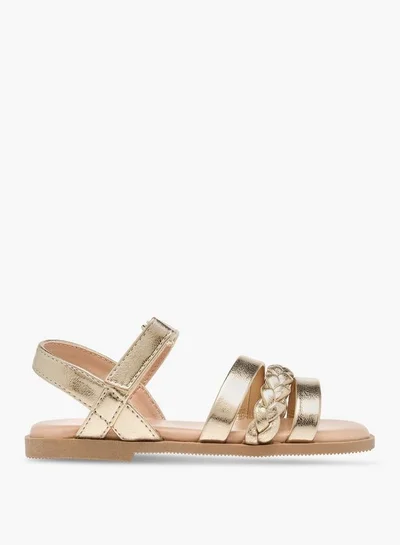 Flora Bella By Shoexpress Flora Bella Braided Sandals With Hook And Loop Closure