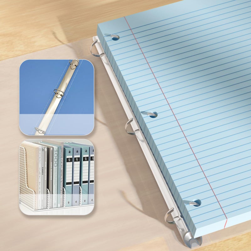 AILZFEI Blue Loose Leaf Paper 100 Sheets Colored Filler Paper 8 * 10.5 College Ruled 3-Hole Punched Paper for 3-Ring Binders Notebook Lined 8" x 10.5" - Image 5