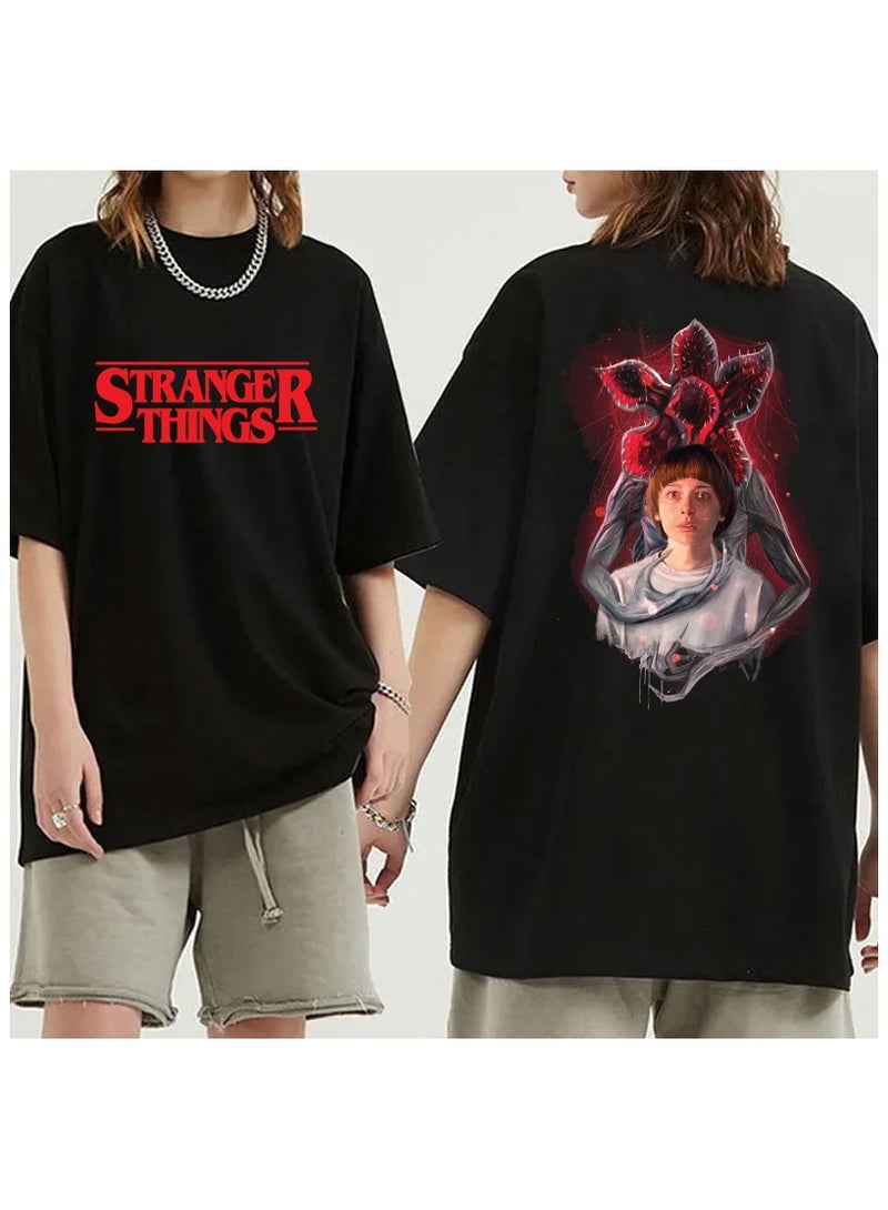 سترانجر ثينكينج تي شيرت Stranger Things المطبوع قصير الأكمام تي شيرت برسومات كلاسيكية رجعية قميص كاجوال ناعم وقابل للتنفس بمقاسات متعددة - Image 2