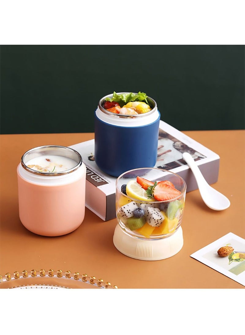 YumLock YumLock Stainless Steel All-in-One Stackable Food Storage and Soup Cup Container with Dividers 300ml + 400ml  - Image 2