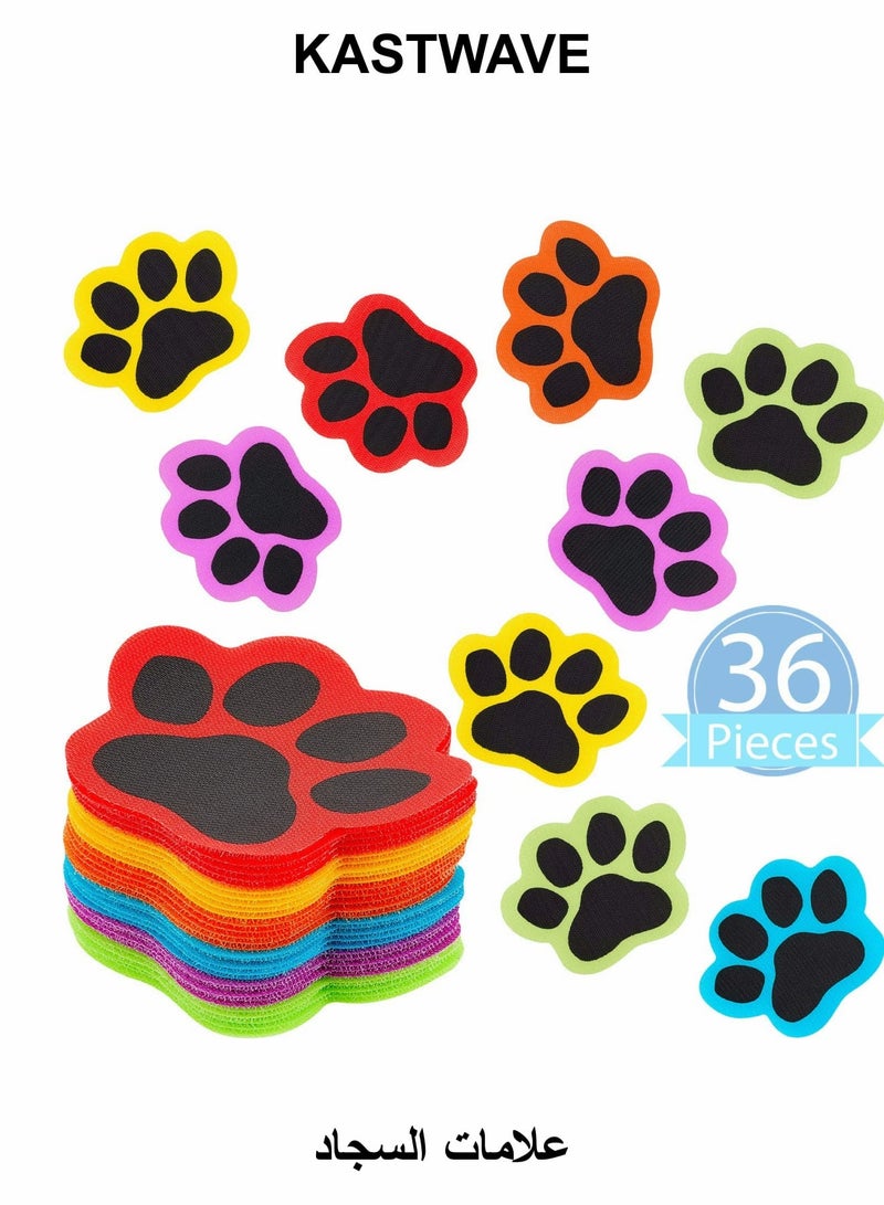 KASTWAVE Paws Carpet Markers, Paw Prints Floor Markers, Paw Carpet Dots for Classroom Home, Floor Dots for Classroom | The Original Sit Spots for Your Classroom Seating, 4 Inches, 36Pcs - Image 1