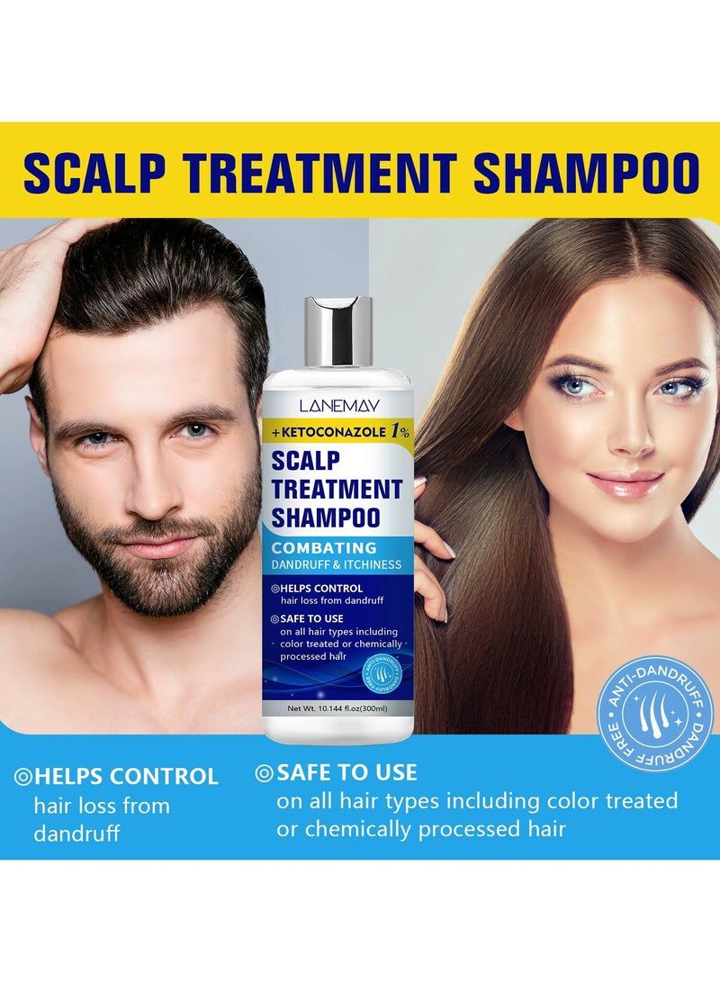 LANEMAY Anti Dandruff Itch Relief Shampoo Deep Cleansing Smooth Shiny Hair Scalp Care Strengthens Hair - Image 3