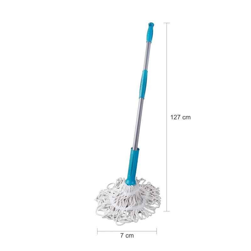 Joyo Cleanmax Joyo Cleanmax Desire Cotton Twist Mop with 120 Cm Metal Handle for Floor Cleaning with Special Floor Scrubber to Remove Stains I Ideal for Home Office Cleaning Purposes Turkish Dark Green - Image 2