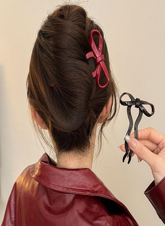 Melodio 3PCS Bow Hair Stick for Women, Elegant Bun Hairpin for Updo Styling, Cute Sweet Hair Fork Pin for Girls, High-End Decorative Hair Accessories - Image 2