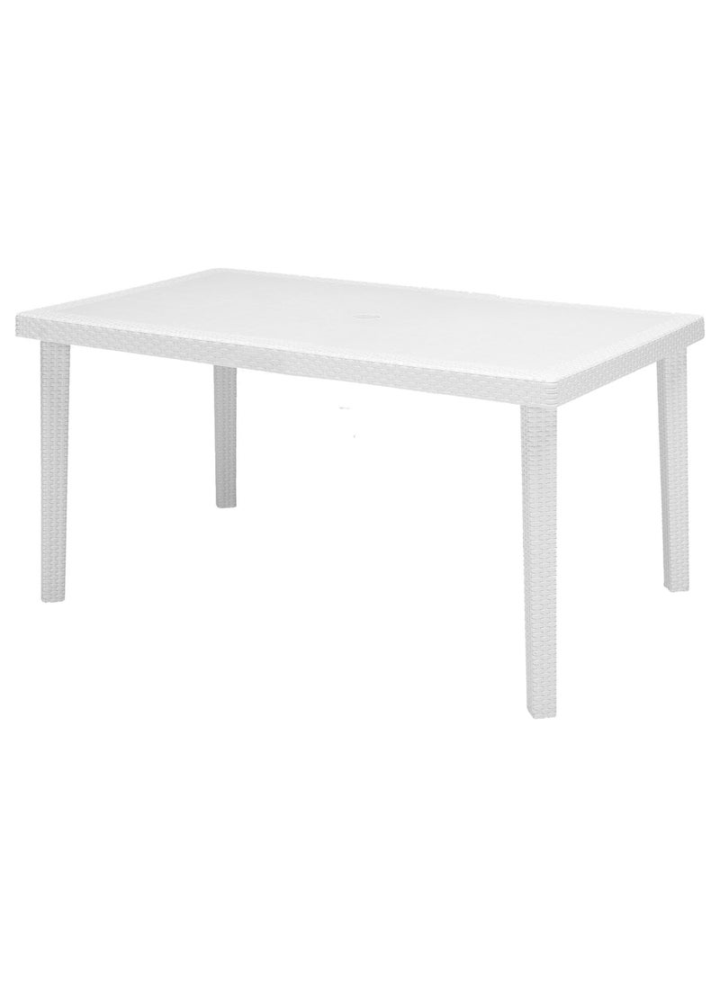 Concept home Large Rectangular Plastic Kitchen Table White 80X140 cm  - Image 1