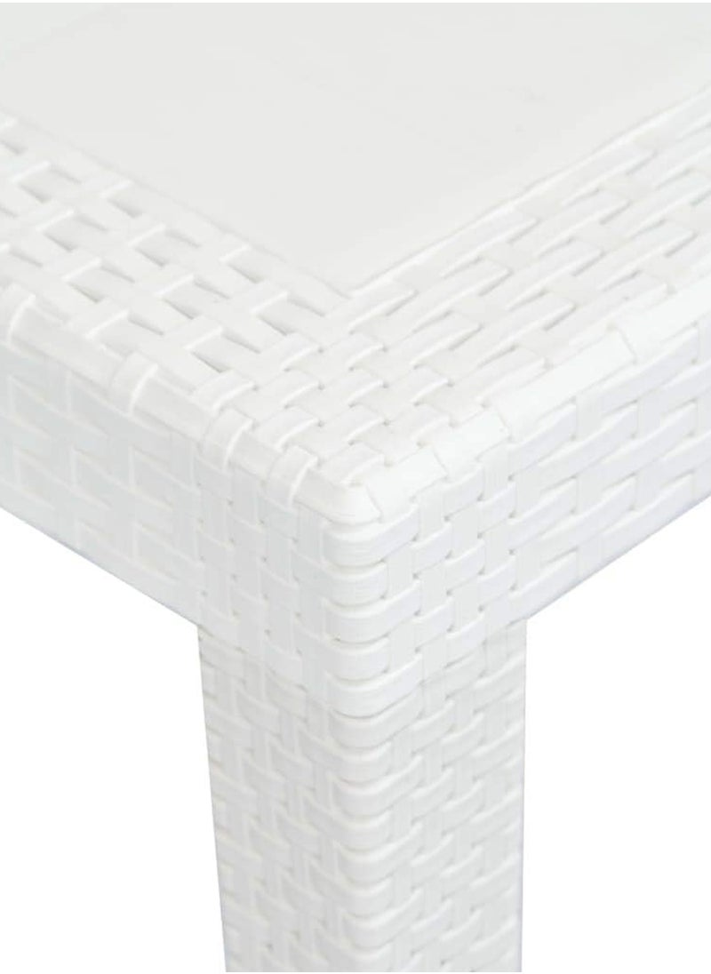 Concept home Large Rectangular Plastic Kitchen Table White 80X140 cm  - Image 2