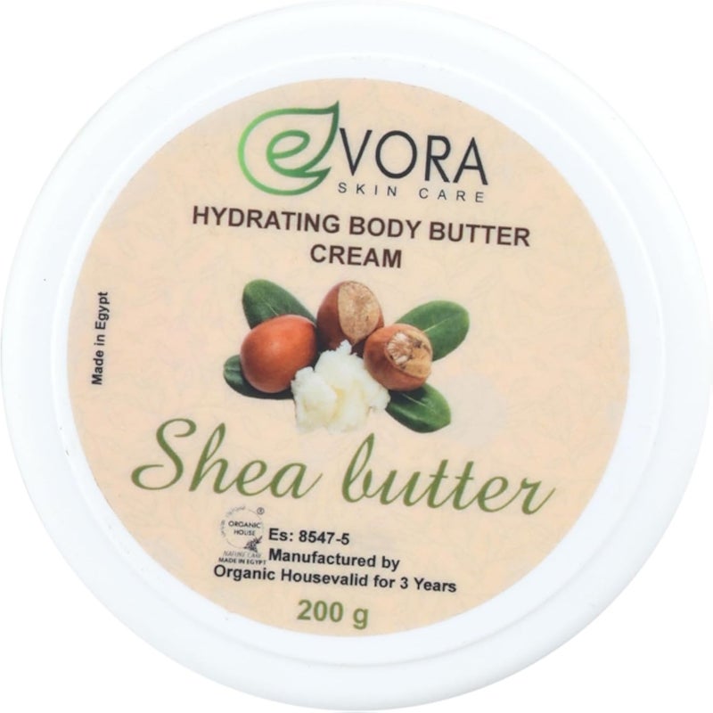 Evora Cosmetics Shea Body Butter, Deep Moisturizing & Nourishing, 200g
