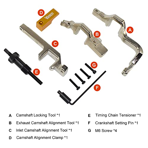 Yuesstloo مجموعة أدوات قفل توقيت محاذاة عمود الكامات من يويستلو متوافقة مع بي إم دبليو ميني كوبر N12 N14، مع حقيبة حمل وقفازات - Image 2