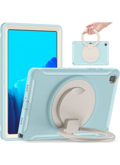 Case Cover Shockproof TPU + PC Protective Case with 360 Degree Rotation Foldable Handle Grip Holder & Pen Slot For Samsung Galaxy Tab A7 10.4 2020 T500 Ice Crystal Blue