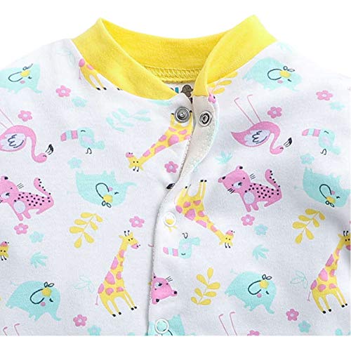EIO® 100% Cotton Rompers Sleepsuits Jumpsuit Night Suits for Infants Newborn Baby Boys & Girls Pack of 3 (0-3 Months, Yellow) (6-9 Months, Yellow) - Image 4